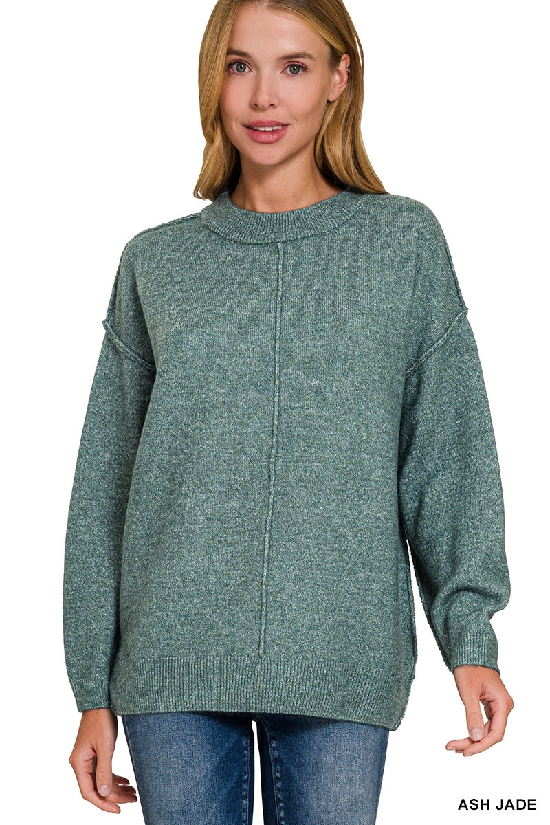 Carly's Fav! Garment Dyed Front Seam Sweater - 3 Colors!