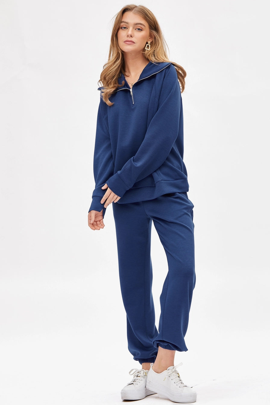 "On the Go" Quarter Zip Pullover + Jogger Set