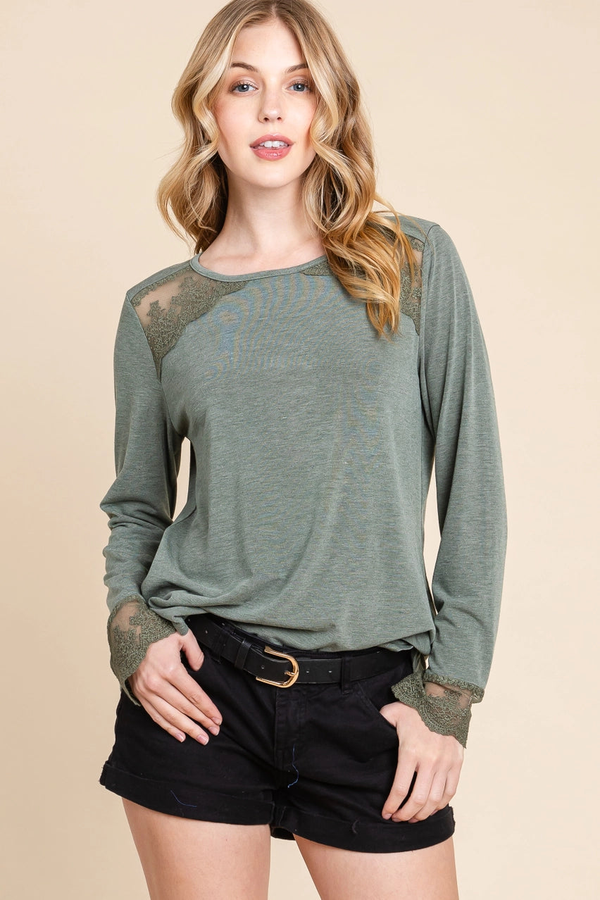 Touch of Lace Long Sleeve Top