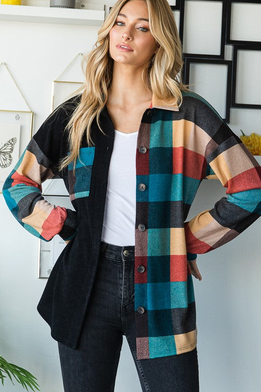 Multi Color Fall Plaid Shacket