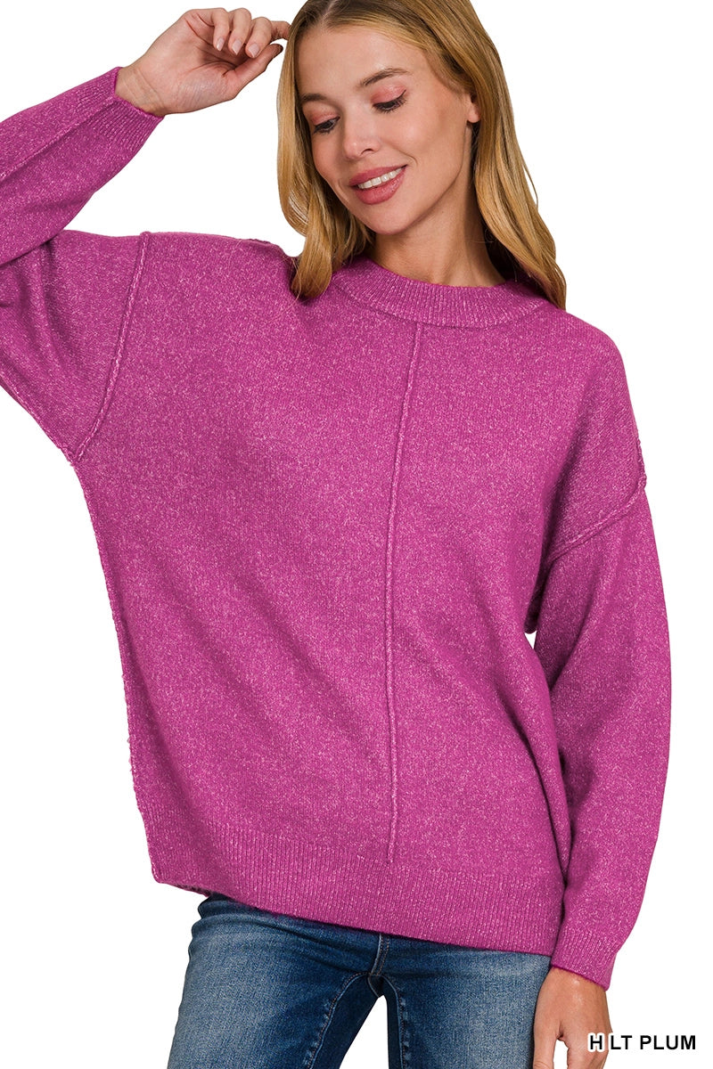 Carly's Fav! Garment Dyed Front Seam Sweater - 3 Colors!