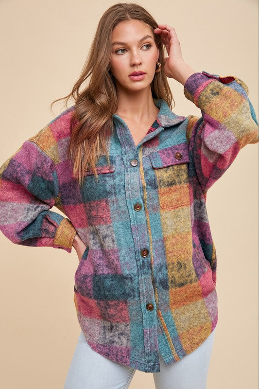 Soft Brushed Multicolor Oversized Shacket