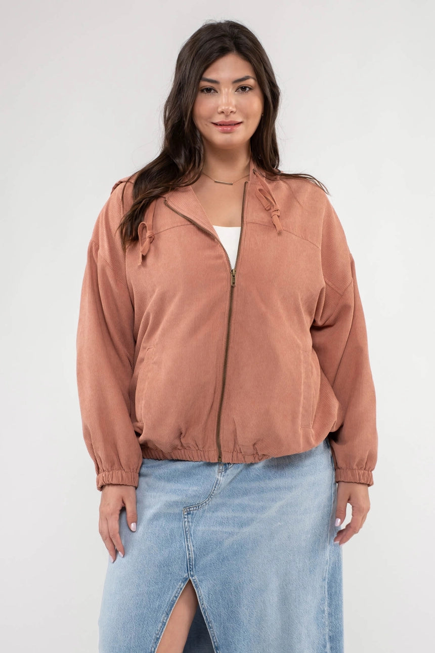 Corduroy Zip Up Jacket - 2 Colors!