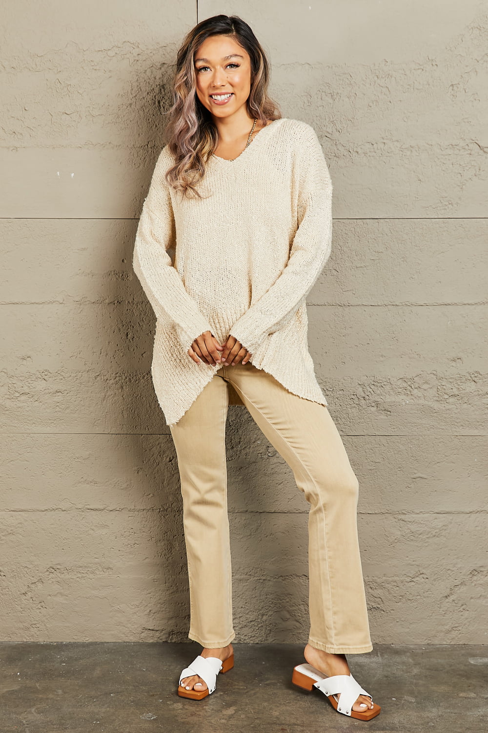 Heimish By The Fire Draped Detail Knit Sweater