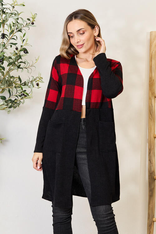 Winter Plaid Open Front Cardigan