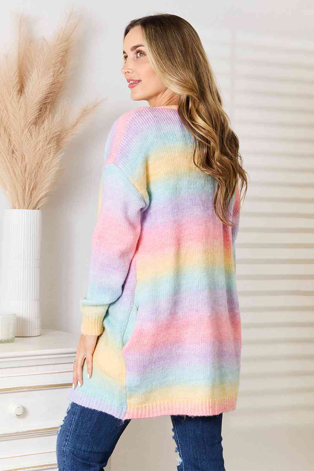 Over the Rainbow Open Front Longline Cardigan