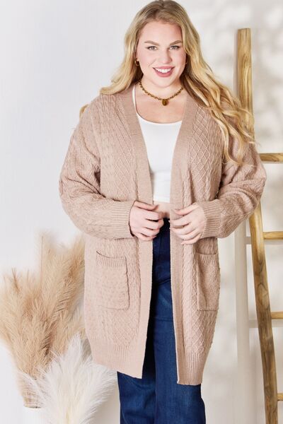 Hailey & Co Cable-Knit Pocketed Cardigan