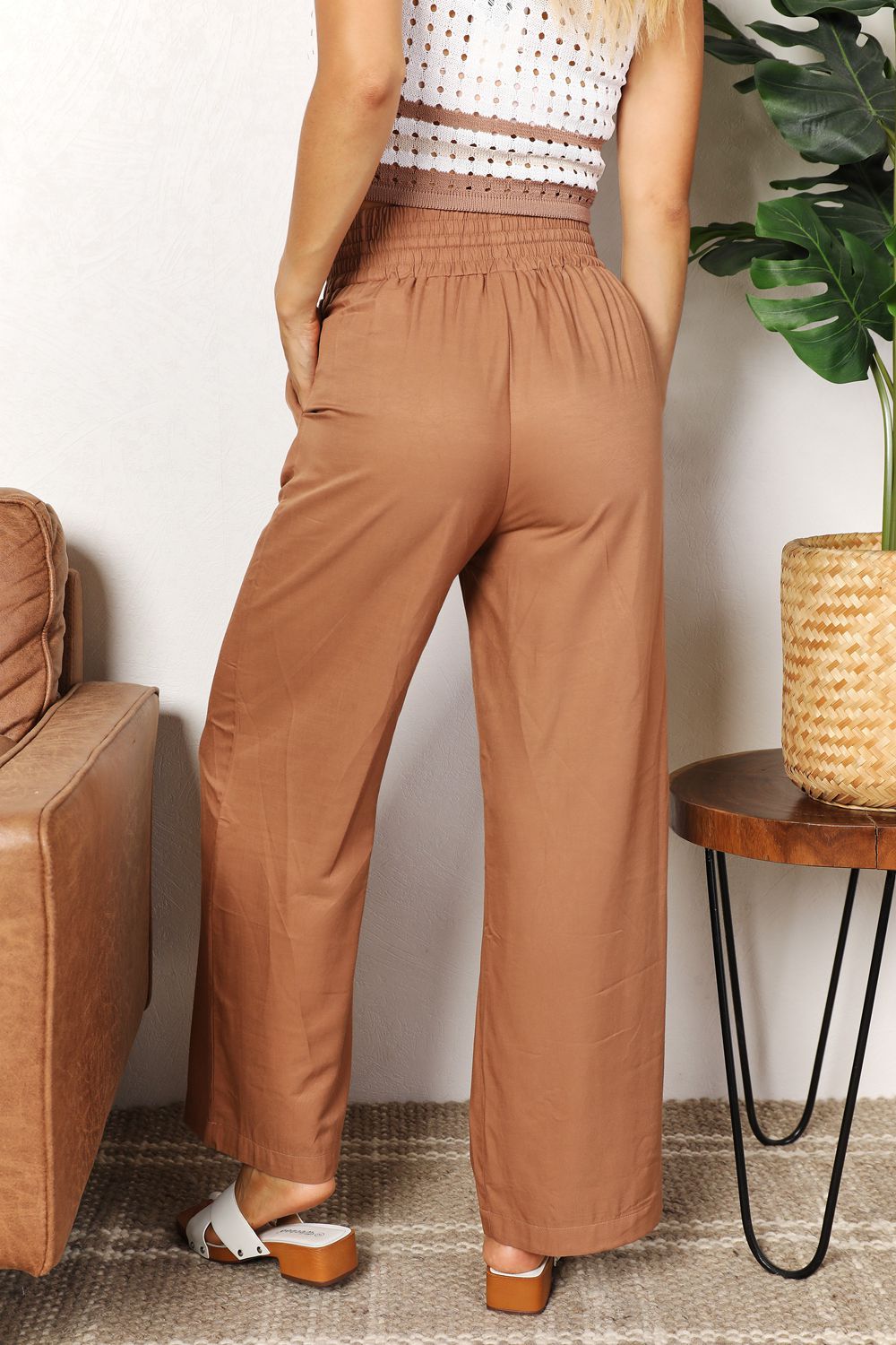 Double Take Drawstring Smocked Waist Wide Leg Pants - 2 Colors Available!