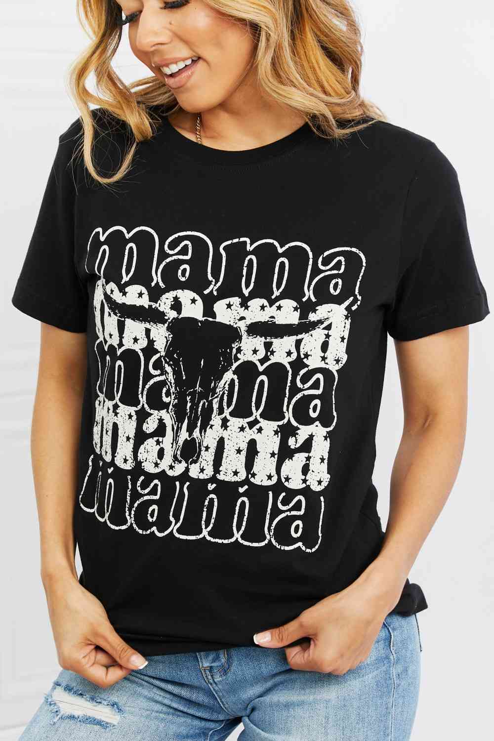 mineB I Got It From My Mama Graphic Tee in Black