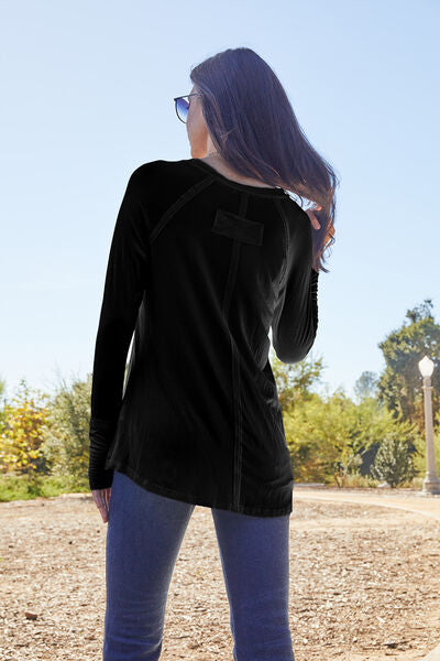 Basic Bae Round Neck Long Sleeve T-Shirt - 4 Color Options!