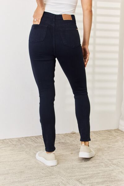 Navy Judy Blue Garment Dyed Tummy Control Skinny Jeans