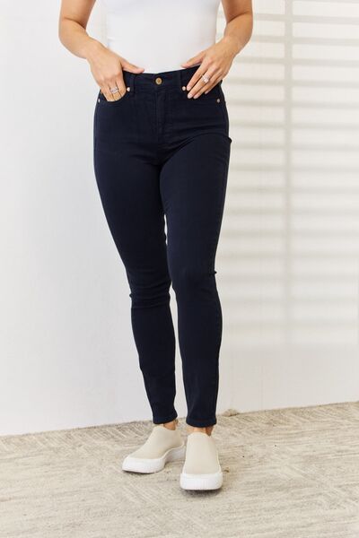 Navy Judy Blue Garment Dyed Tummy Control Skinny Jeans