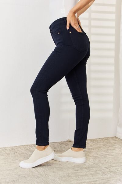 Navy Judy Blue Garment Dyed Tummy Control Skinny Jeans
